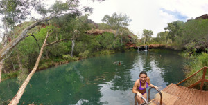 Large serene water hole that is a sacred place for the Aboriginies