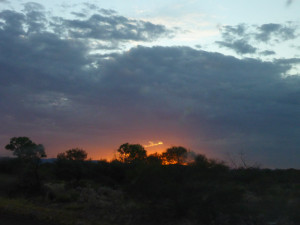 Sunset on the way to Karijini